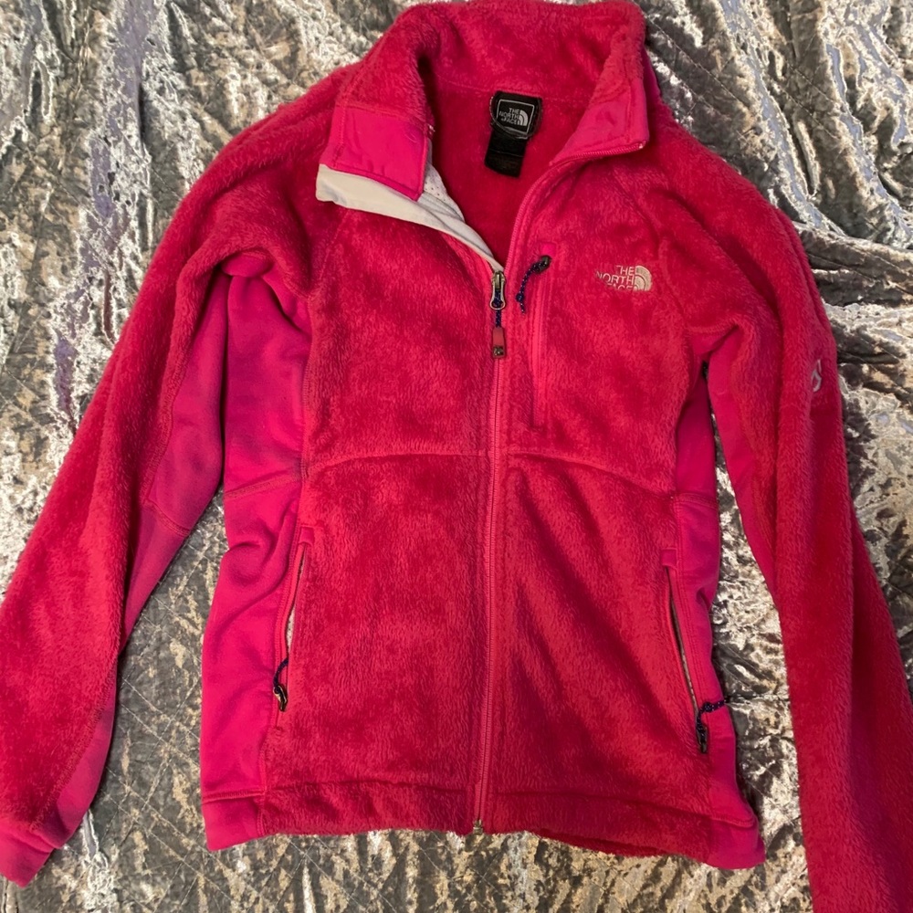 Hot pink north face jacket